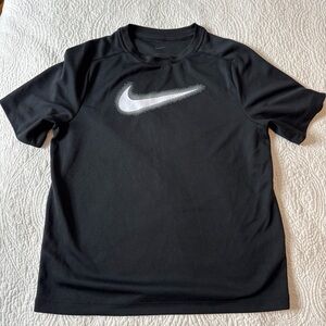 Nike Black Dri-FIT Tee with White Swoosh Logo